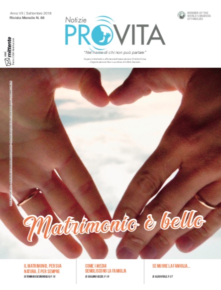 Settembre 2018 – Notizie ProVita – Matrimonio è bello 1