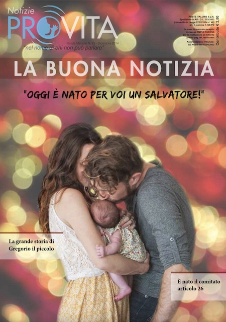 Copertina del n. 25 di Notizie Pro Vita - La Buona Notizia