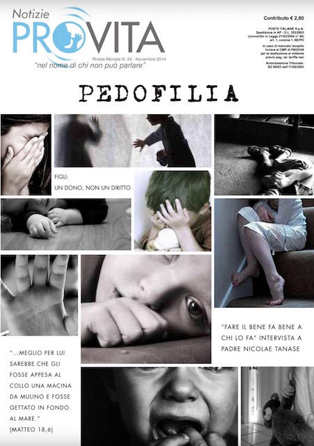 Copertina del n. 24 di Notizie Pro Vita - Pedofilia, abuso di bambini