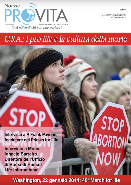 Copertina del n. 16 di Notizie Pro Vita - Manifestanti pro life negli USA