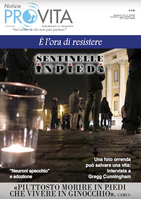 Copertina del n.15 di Notizie Pro Vita - E' l'ora di resistere: sentinelle in piedi