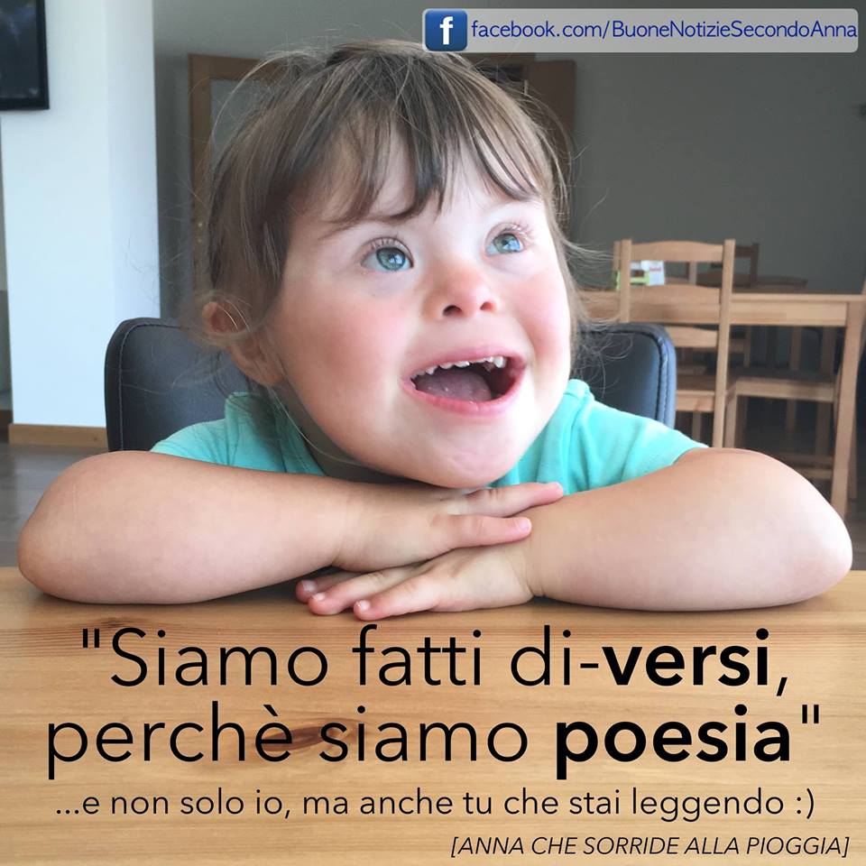 Anna, splendida bambina con sindrome di Down