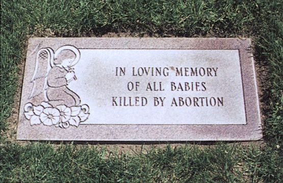 lapide cimiteriale i memoria dei bambini abortiti