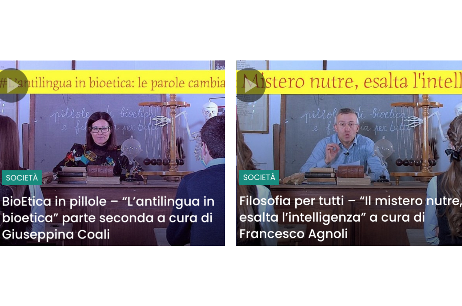 Pillole video di filosofia e bioetica. Il progetto di Agnoli e Coali rivolto a tutti 1