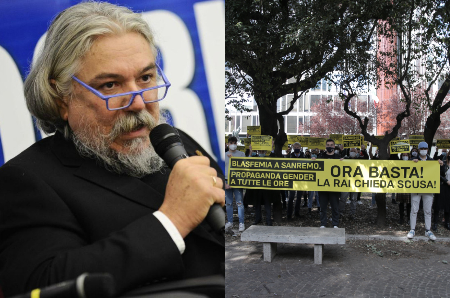 Flashmob davanti alla Rai. Meluzzi: «Sanremo ha preso a calci il cristianesimo, bisogna dire basta!» 1