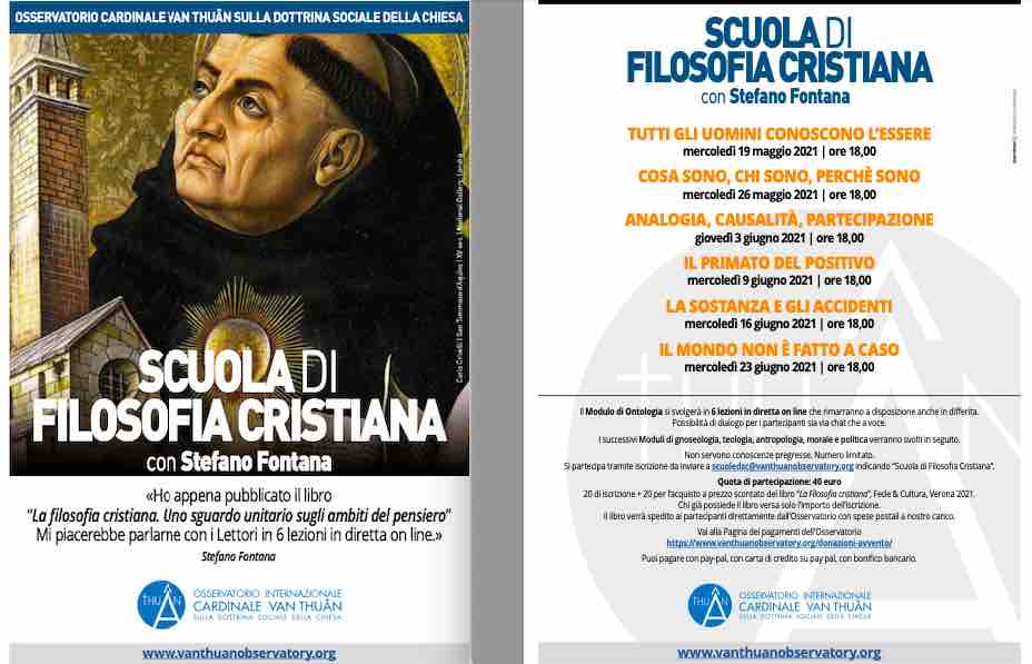 Scuola di filosofia cristiana _ Van Thuan_locandina con San Tommaso