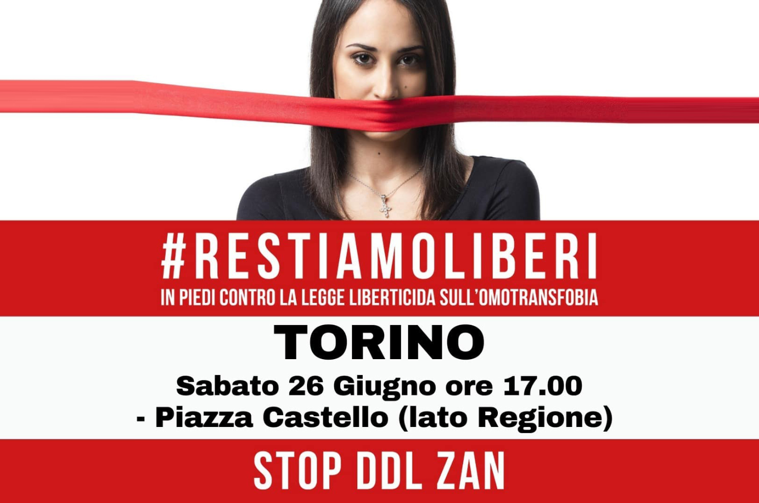 #RestiamoLiberi - No al ddl Zan sbarca a Torino 1