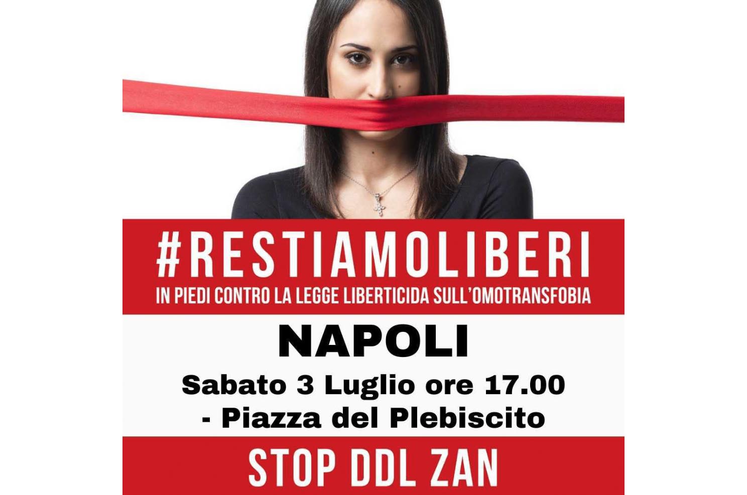 #RestiamoLiberi - No al Ddl Zan a Napoli 1