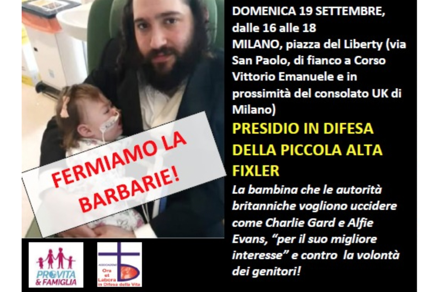 Presidio a Milano. Salviamo la vita alla piccola Alta, la nuova Charlie Gard 1