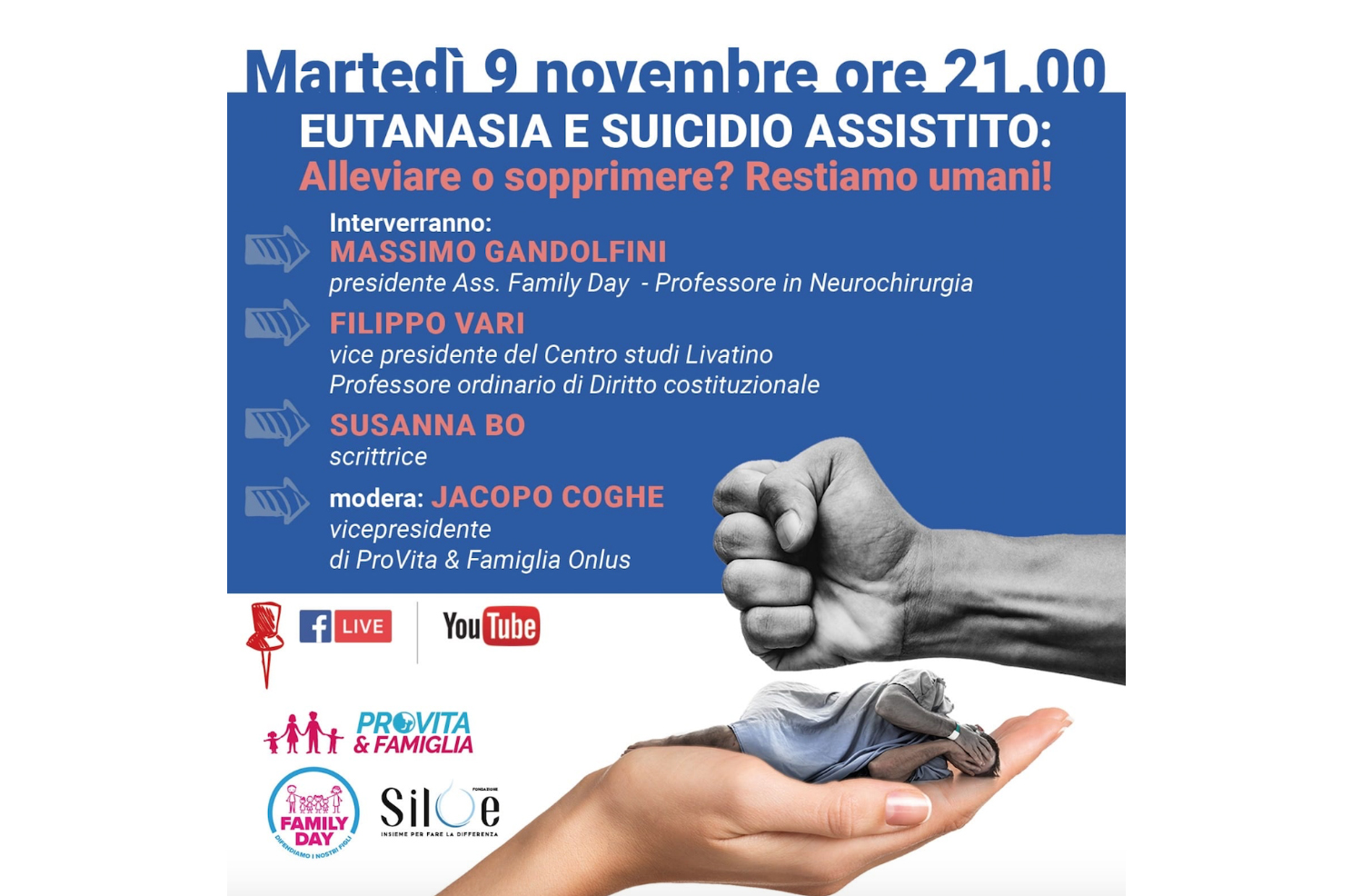 Rivedi il Webinar "Eutanasia e Suicidio Assistito. Alleviare o sopprimere? Restiamo Umani!" 1