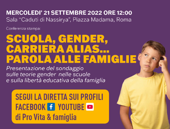 Presentazione sondaggio: "Scuola, Gender, Carriera Alias… Parola alle famiglie" 1