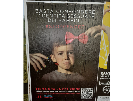 Gender. Pro Vita & Famiglia E.-Romagna: «Nostri manifesti legittimi. I progetti gender nelle scuole esistono» 1