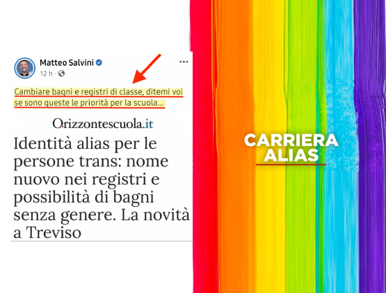 Gender. Pro Vita & Famiglia: «Bene Salvini contro carriera alias e bagni neutri, prossimo Ministro Istruzione blocchi deriva gender» 1
