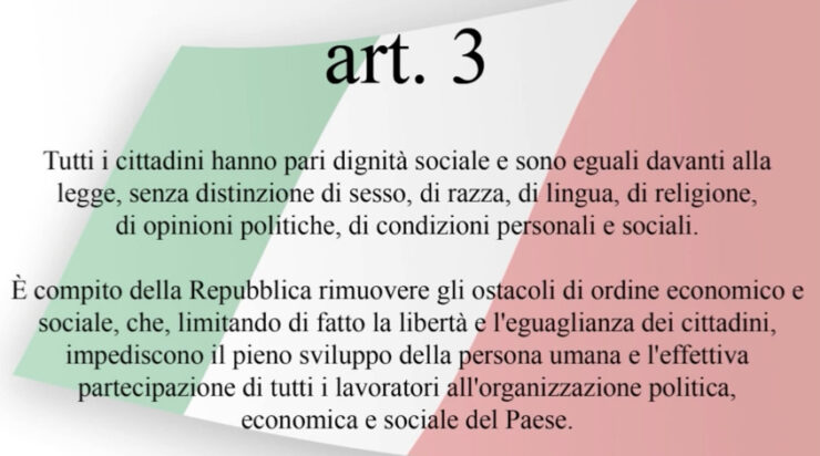 Art. 3 Cost. principio di uguaglianza