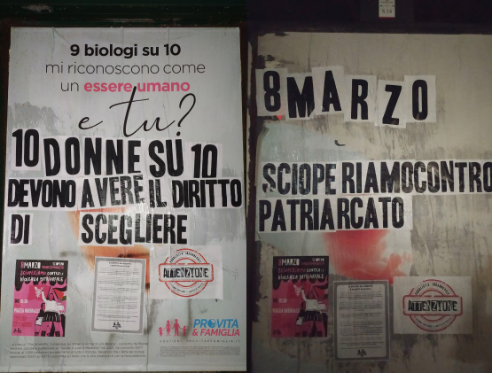 A Pisa Non Una Di Meno vandalizza i nostri manifesti sul concepito e diffonde fake news e ignoranza 1