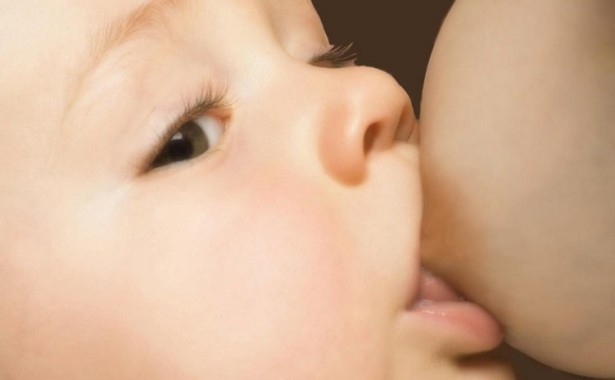 bambino succhia il seno allattamento mamma