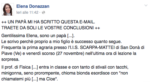 Transgenderismo – Da professore a professoressa 1