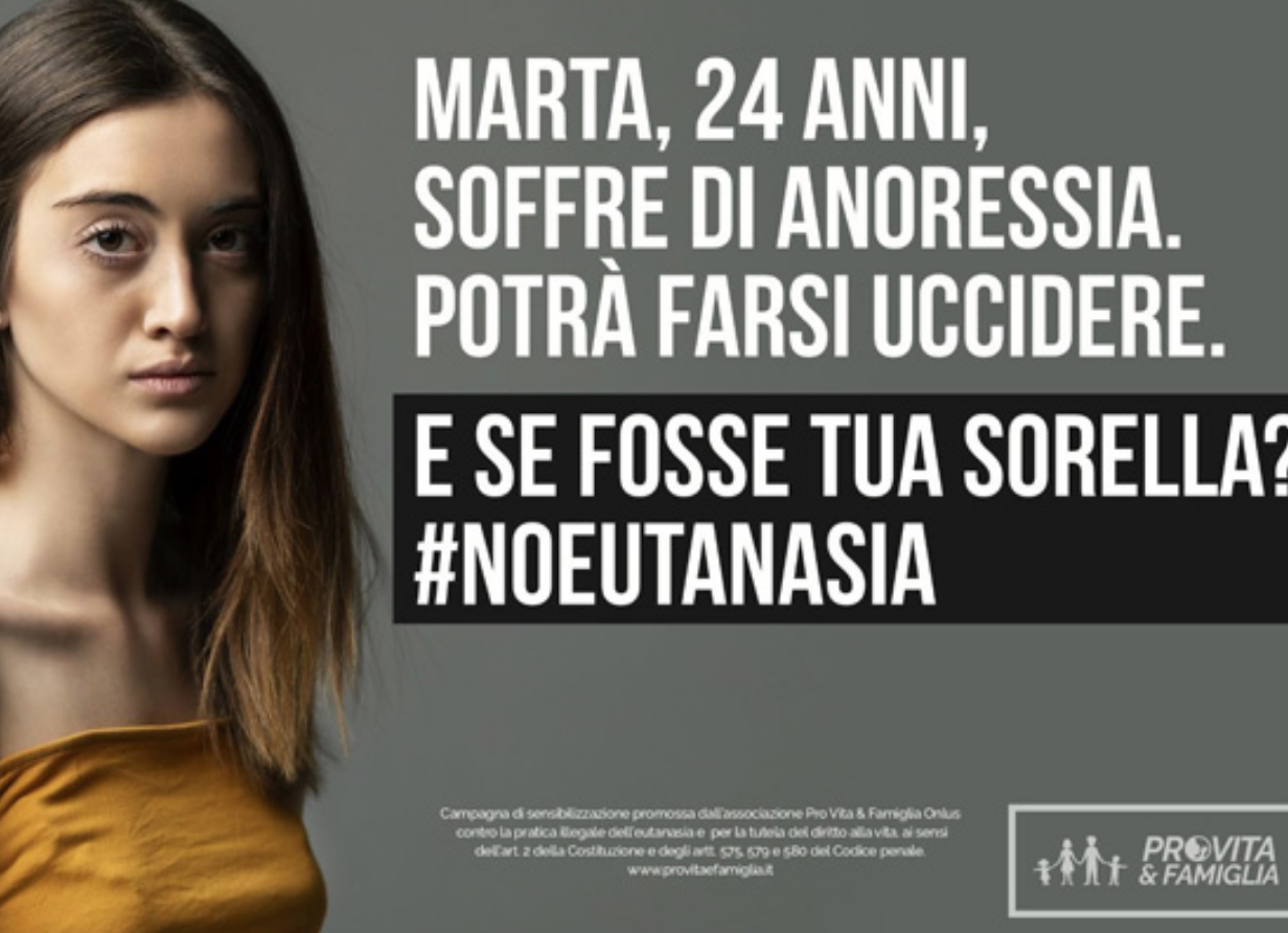 manifesti contro eutanasia e suicidio assistito