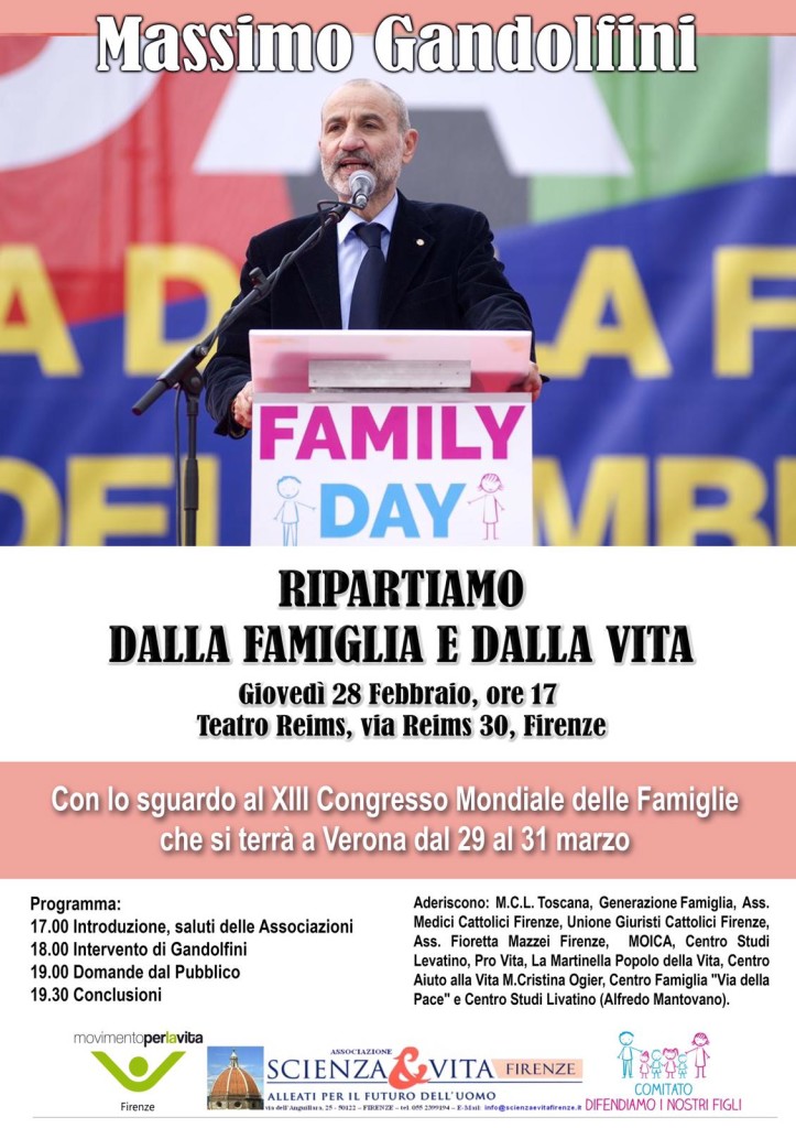 Massimo Gandolfini a Firenze e il programma dell'evento