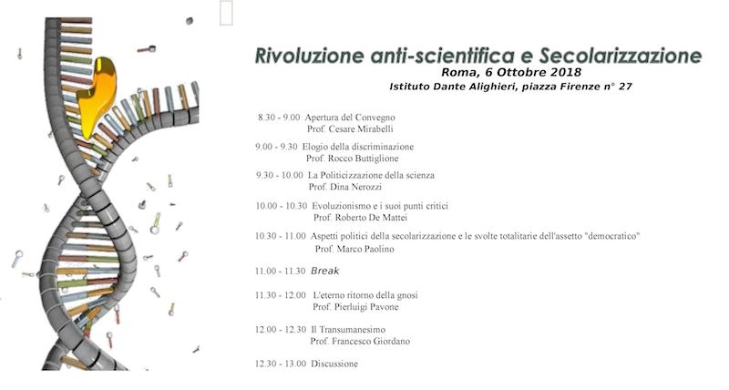 Locandina convegno rivoluzione antiscientifica